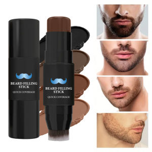 Beard Pencil Filler Stick And Brush for MenBeard Penhair root touch up stick Long Lasting Coverage Moustache & Hair Makeup
