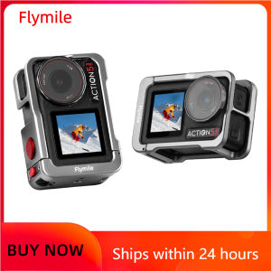 Flymile Extension Bracket Metal Cage for DJI Action 5 Pro Accessories With Cold Shoe Multifunction Mount Adapter Protector Frame