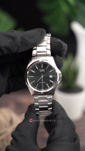 Jam Tangan Pria Casio Enticer MTP-1183A-1A Analog Black Dial Stainless Steel Strap