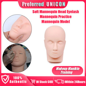 Professional Mannequin Training Flat Head Soft Silicone Model for False Eyelash extention and Makeup