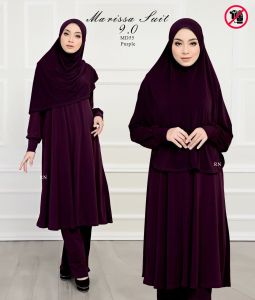 SUIT MARISSA 9.0 Suit Muslimah Labuh Jubah Seluar Umrah Haji Nursing Friendly XS_3XL