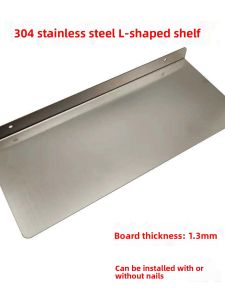304 Stainless Steel Bathroom Kitchen Shelf Wall Mounted Storage Organizer L-Shaped Bracket Single Row Partition for Toiletries