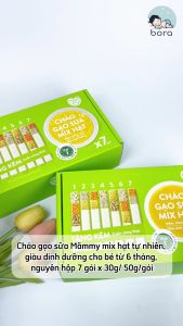 Cháo gạo sữa Mămmy mix hạt tự nhiên giàu dinh dưỡng cho bé từ 6 tháng nguyên hộp 7 gói x 30g/ 50g/ gói