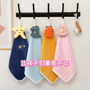 Hand Towel Absorb Water No Shedding Bathroom Kitchen Hanging Towel Tuala Tangan擦手巾家用吸水卫生间厨房手帕挂巾