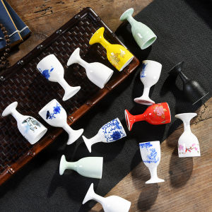 Cốc Đựng Rượu Vang Trắng Bằng Gốm Sứ Sáng Tạo Kiểu Trung Quốc Cốc Đựng Rượu Mạnh Tay Cầm Nhỏ Cốc Đựng Rượu Vang Cổ Điển Dùng Tại Nhà