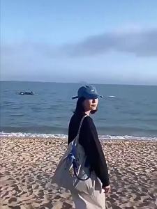 《226》Japanese Style Ball Chain Environmental-Friendly Shopping Bag Same Style as Gao Yuanyuans Medal Rabbit Embroider Nylon Canvas Messenger Bag for Women