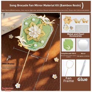 Diy Guofeng Style Mirror and Hand Fan Materials Pack