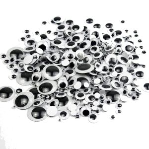 DIY Movable Eyes Simulation Animal Eyeball Black White Color Self-Adhesive Doll Eye Kindergarten Children Craft Supplies