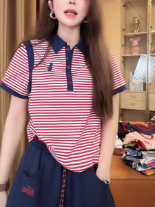 Áo Thun Polo Cotton Thêu Tay Ngắn Thời Trang Mùa Hè Cho Nữ Áo Thun Cotton Thường Ngày Đa Năng Cổ Polo Chất Liệu Cotton 95%