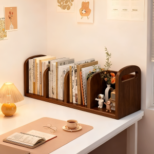 ชั้นวางหนังสือสำหรับโต๊ะทำงาน ชั้นวางของสำหรับสำนักงาน ชั้นวางหนังสือสำหรับนักเรียน ชั้นวางหนังสือขนาดเล็ก สไตล์เรียบง่าย ไม่มีฝาปิด