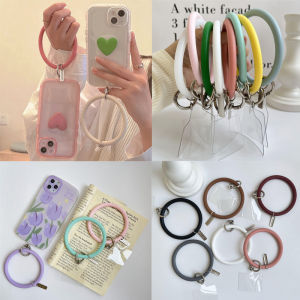 Universal Hanging Ring Rope Mobile Phone Case Silicone Bracelet Cellphone Strap Anti-Lost Lanyard Big Ring Keychain Jewelry