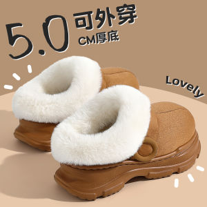 Dép Cotton Đế Dày Mùa Đông Cho Nữ 2025 Dép Cotton Lông Cừu Ấm Áp Chống Trượt Dùng Trong Nhà Đa Năng Đế EVA Dép Cotton Phong Cách Anh