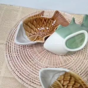 ถ้วยน้ำจิ้ม ทรงปลา แพ็คคู่ ใส่ได้เยอะจุใส ถ้วยน้ำจิ้มเซรามิก รูปปลาน่ารัก เหมาะกับเมนูปลา ถ้วยของหวาน ถ้วยเซรามิก