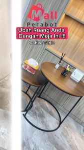 Mall Perabot | Meja Tamu Minimalis Aestetik | Furniture Ruangan | Meja Ruang Tamu | Meja Kopi 2in1 Dengan motif Cantik