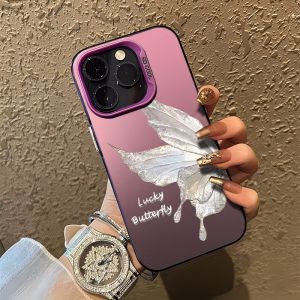 Lucky Butterfly Print Phone Case For iPhone 17 16 15 14 13 12 11 Pro XS Max X XR 7 8 Plus Mini Air 17e 16e Colorful Silver Cover