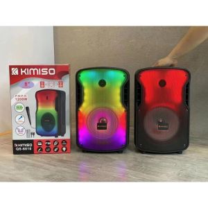 SR - Speaker wireles bluetooth kimiso QS 6810 RGB Led 8" inch jumbo plus remote speaker bluetooth kimiso jumbo