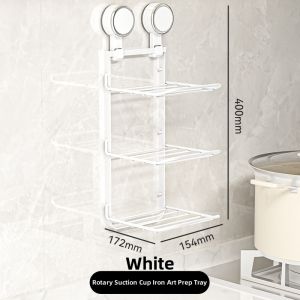 Suction Base Foldable Multifunctional Ingredient Preparation Storage Rack