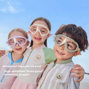 Em bé và trẻ em Kính bơi chống thấm nước và chống sương mù độ nét cao lớn Khung kính Bơi phổ quát kính cho bé trai và bé gái Kính bơi cho thiết bị lặn cho trẻ sơ sinh và trẻ nhỏ