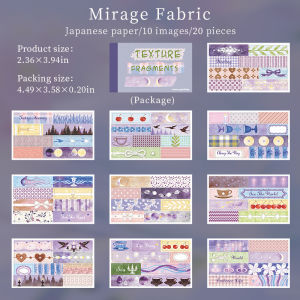 20pcs Texture Fragments Series Decorative Material Collage Stickers DIY Junk Journal Scrapbooking Handbook Phone Case Supplies