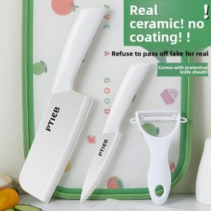 FUJUN | Sharp Non-Sharpener Kitchen Ceramic Knife Baby Food Cutter with Cutting Board