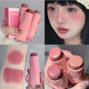3 Color Waterproof Matte Face Blush Stick Long-lasting Natural Cheek Contour Tint Blush Cream Makeup Mineral Red Rouge Cosmetics