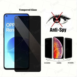 1-3pcs Anti-Spy Privacy Tempered Glass For OPPO Reno 12F 5G 11F 8T 8 8z 7 Pro 7z 6 6z 5 5F 4 4f 4 Lite 4G 3 2 2z 2F Private Screen Protector