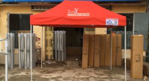 Nhà bạt di động Tuấn Ý 2mx3m màu XANH TÍM THAN làm gian hàng hội chợ tổ chức sự kiện hiếu - hỉ đa năng. SX Việt Nam