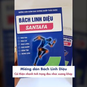 Miếng dán giảm đau xương khớp thảo dược Bách Linh Diệu Santafa Giảm đau cột sốngđau thần kinh tọa - Hộp 10 miếng