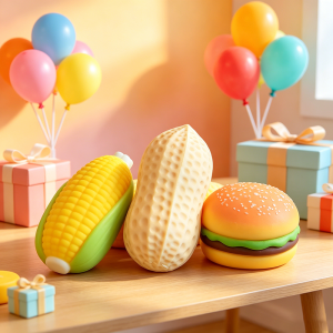 New Soft Squishy Simulated Peanut Corn Burger Pinch Flour Stress Ball Relief Squeezing Toys Anxiety Relief Fidget Sensory Gifts