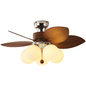 XUNZE | Vintage Southeast Asian Banana Leaf Ceiling Fan Light