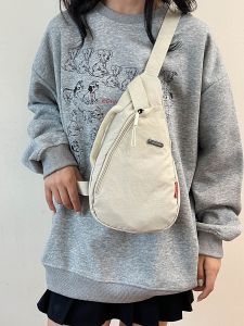 Japanese Style Simple Casual Chest Bag Womens 2024 New Arrival Trendy Sports Cross Body Small Backpack Easiest for Match Shoulder Dumpling Waist Bag