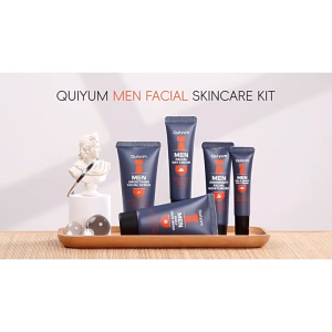 Deep Cleansing Men Skincare 5pc Set Facial Routine Kit Hyaluronic Moisturizing Cleanser Scrub Cream Perfect Man Gifts