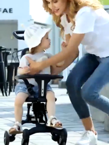 Brett Stroller foldable 0-36 months 4 silent wheels bidirectional stability stroller with shade soft seat