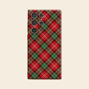 Christmas Tartan Plaid Luxury Fashion Full Lens Protective Case for Samsung Galaxy S26 S25 S24 A56 A36 Plus Ultra