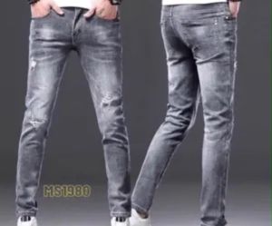 Quần jean nam xám khói rách chất liệu jean cao cấp vải Jean co giản 4 chiều cực đẹp chuẩn from ôm dáng skinny sang trọng MS1890