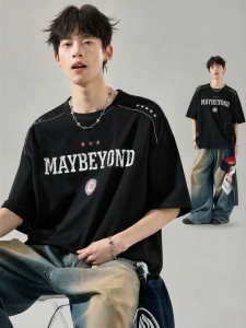 SZON | Summer Ins Fashion Letter Print Round Neck 5-Sleeve T-Shirt
