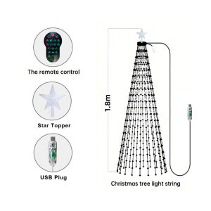 7FT 400LEDs Smart Christmas Tree Lights Fairy LED Lights with Star Topper DIY Color Changing App Remote for Christmas Tree Decor