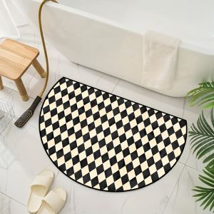 VIKAMA Diamond-Patterned Doormat: Stain-Resistant and Water-Washable—Perfect for Entryways Hallways Bathrooms and Home Decor
