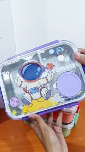 Panda Home Lunch Box Stainless Karakter Astronot Tempat Bekal Anti Campur Unicorn Kotak Makan Dino