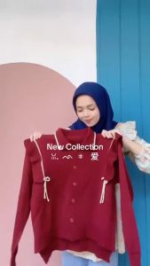 RUFFEL ALIYAH BAJU ATASAN RAJUT KNITWEAR POLOS CARDIGAN KANCING MOTIF TALI KUR KOREAN KNIT TOPS