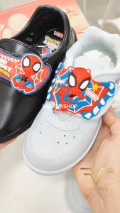 VIDVIEW !!ลดสนั่น!! รองเท้านักเรียน เด็กชาย Adda 41A16 และพละ 41N16 แปะเทป ลายสไปเดอร์แมน เบอร์ 25-35 สีดำ รองเท้านร รองเท้าเด็กชาย รองเท้าพละ