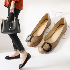 รองเท้าส้นแบนทรงหัวมนสำหรับขับรถ รองเท้าส้นแบนสำหรับผู้หญิงไซส์เล็ก รองเท้าแฟชั่นส้นแบนสำหรับเด็กและเยาวชน สไตล์หวาน