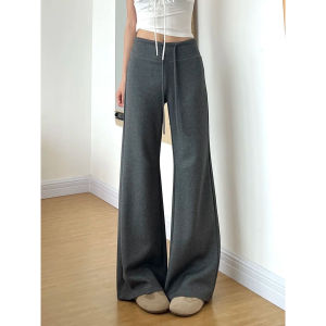 Gray Straight Leg Sports Pants Womens Summer New Loose Lazy Sweatpants Spring Autumn Small Size Casual Pants