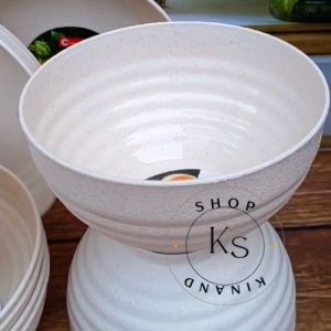 PIRING RAMEN MEWAH PLASTIK DOP SERAT ULIR TEBAL ISI SET 6 PCS