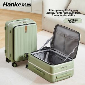 HANKE | Aluminum Frame Front Opening Large Capacity Travel Luggage with Password Lock