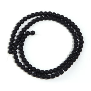 1 Strand 4/6/8/10/12mm Natural Frosted Glass Stone Beads Black Round Loose Beads for Jewelry Making Necklace Bracelets Supplies