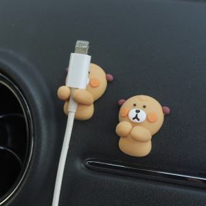 2PCS Adhesive Cartoon Mobile Phone Cable Organizer for USB Charging Data Wire Holder Protector Cord Cable Management Accessories
