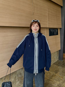 plus Size Casual Hoodie Jacket Baseball Style Comfortable Loose Fit Autumn Winter Womens Outerwear Trendy Streetwear