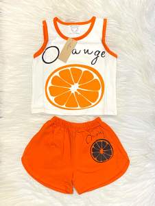 Đồ bộ trẻ em bé gái cotton mềm 3 lỗ trái cây dễ thương