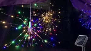 Solar Firework Lights Outdoor  - 90/150/200 LEDs 8 Modes Copper Wire Hanging Fairy Lights For Yard Patio TentPartyXmas